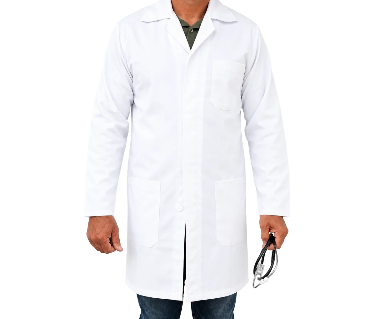 Jaleco Masculino Gola Blazer com Cobre-Botão Branco